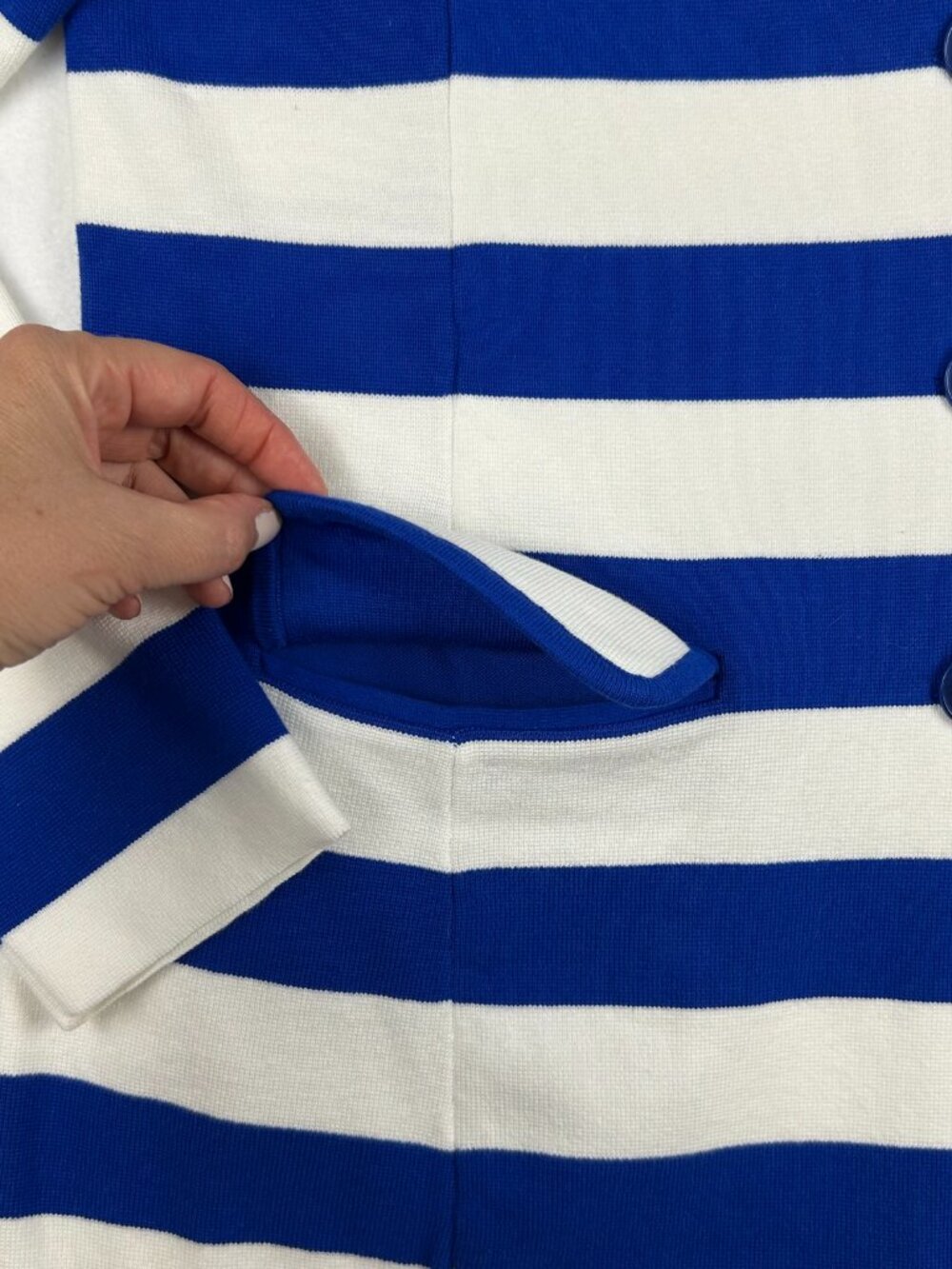 Ralph Lauren | Combed Cotton Sapphire Blue and White Striped Blazer NWOT size XL - Picture 4 of 12